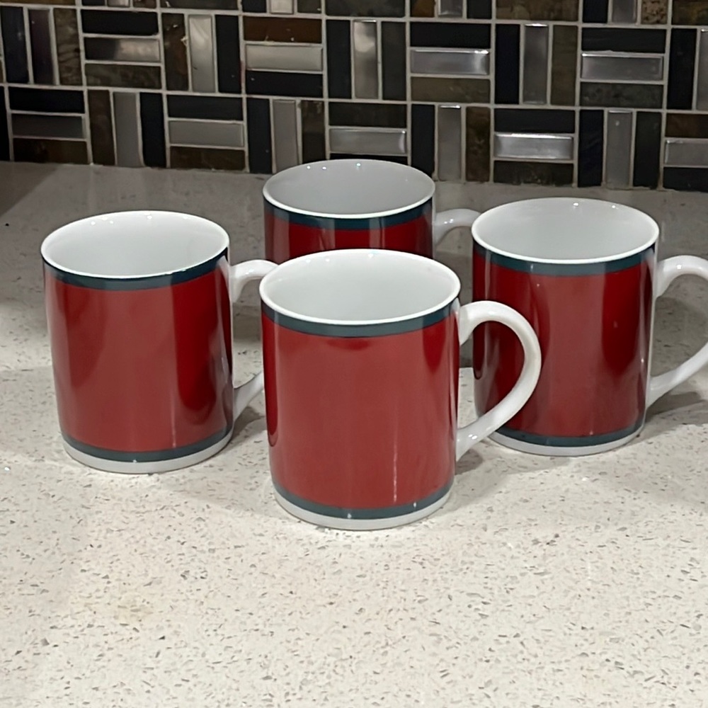 Vintage Bella Tavola 4pc Coffee Mug Set Grindley by Kopin Indonesia